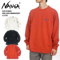 NANGA ナンガ エコハイブリッド ボックスロゴ エンブロイダリーロングスリーブティー 長袖Tシャツ ロンT 刺繍ロゴ NW2411-1G803 TC | BEARS-MALL