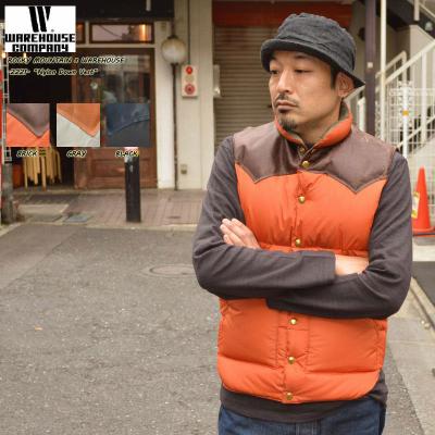 WAREHOUSE ダウンベスト 38サイズ オレンジ WAREHOUSE ダウンベスト（色：オレンジ系）｜コート、ジャケット