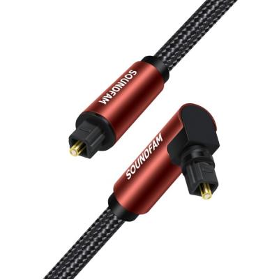 そ　2M 片側　L型　光デジタルケーブル 90度光ファイバーケーブル 直角 光デジタルケーブルSOUNDFAM片側L型光デジタルケーブル 90度