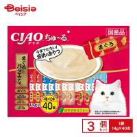 ＜ネコDK高評価商品＞いなば CIAO ちゅ〜る まぐろバラエティ（14g×40本入り） SC-131  チャオちゅーる×3個 | ベイシア ヤフーショップ
