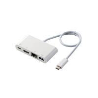 エレコム Type-Cドッキングステーション PD対応 充電用Type-C1ポート USB(3.1)1ポート HDMI1ポート LANポート 30cmケーブル ホワイト DST-C09WH | Bサプライズ