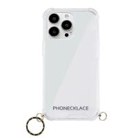 PHONECKLACE ストラップ用リング付きクリアケース for iPhone 13 Pro ゴールドチャーム PN21611i13PGD | Bサプライズ