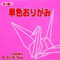 単色おりがみ100枚入　もも　064125　桃色（rose color）　折り紙　おり紙　オリガミ　折紙　Origami トーヨー | べるえぽ