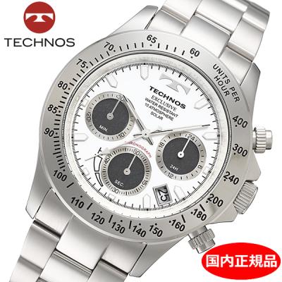 稼働品☆美品　TECHNOSテクノス　ホワイト文字盤　クロノグラフ　メンズ 楽天市場】【テクノス】 TECHNOS 腕時計 メンズ クロノグラフ