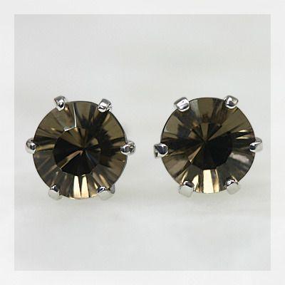 18金ピアス メンズ（石素材：スモーキークォーツ）のおすすめ人気商品