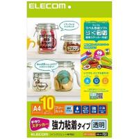 エレコム EDT-STSC10 手作りステッカー／強粘着／A4／透明／10セット | ベスト電器Yahoo!店