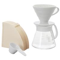 ハリオ V60セラミックドリッパー02セット ホワイト XVDD-3012W | ベストテック ヤフー店