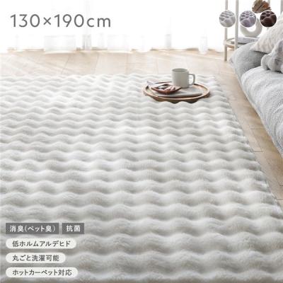 RASIK（ラシク） ふわもこ ラグ 約130×190cm 洗える 抗菌 消臭 ペット