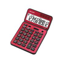 シャープ  EL-VN83-RX デザイン電卓プレミアムモデル スタイリッシュレッド ナイスサイズタイプ 抗菌仕様 12桁 | ベストワン