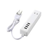 エレコム 電源タップ USB コンセント 60cm USB×4個 AC差し込み口×2個 3.4A ホワイト MOT-U11-2406WH | ベストワン