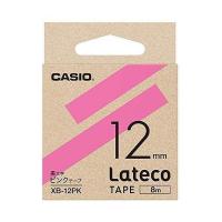 カシオ ラベルライター ラテコ 詰め替え用テープ ピンクに黒文字 12mm XB-12PK | ベストワン
