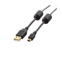 エレコム USBケーブル miniB USB2.0 (USB A オス to miniB オス) フェライトコア付 5m ブラック U2C-MF50BK | ベストワン