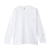 ヘインズ  H5196 メンズ ホワイト M ビーフィー ロングスリーブ ポケットTシャツ ロンT 長袖 1枚組 BEEFY-T 綿100% | ベストワン