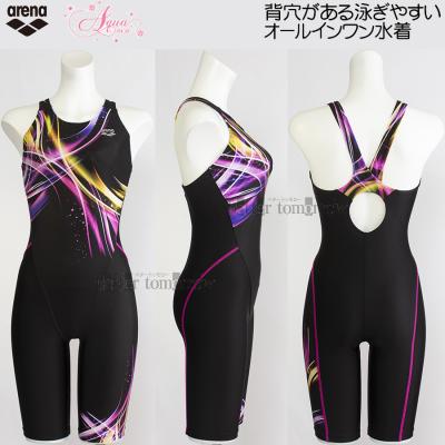 新品 アリーナ競泳水着 XLサイズ ブラック&パープル アリーナ（ARENA）（レディース）競泳水着 レディース 水泳