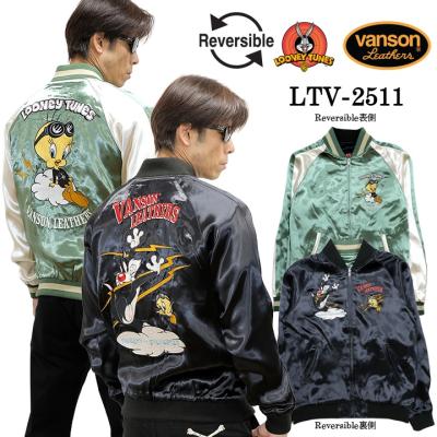 VANSON×LOONEY TUNES Warner BROS REVERSIBLE SOUVENIR JACKET SK バンソン ルーニー ワーナー コラボ 刺繍 スカジャン ltv-2511 VANSON×LOONEY TUNES Warner BROS REVERSIBLE SOUVENIR JACKET SK