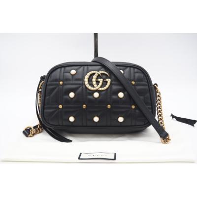 gucci ggマーモント キルティング スモールショルダーバッグの