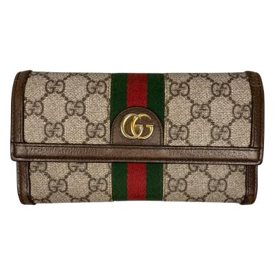 グッチ 長財布 ggキャンバス レザー シェリー wホックのおすすめ人気