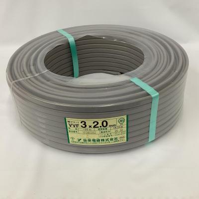 VVFケーブル 3×2.0mmグレー VVFケーブル2.0mm×3芯 100m巻 愛知電線 グレー 型式:VVF2.0mm×3C