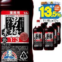 男梅サワーの素 業務用 1800ml 6本 チューハイ 酎ハイ サッポロ ノーベル製菓 男梅サワーの素 20% コンク 1ケース/1.8L×6本 1800ml ペットボトル | 酒のビッグボス