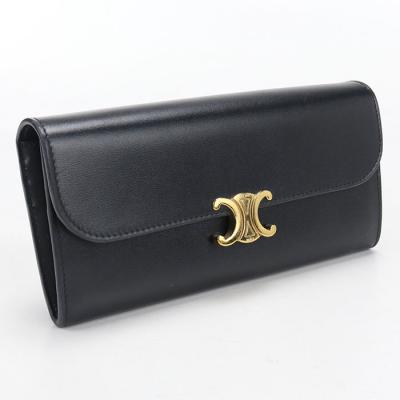 セリーヌ CELINE ラージストラップウォレット 二つ折り 長財布 CELINE（セリーヌ） ラージ ストラップ 長財布 - グレー レディース