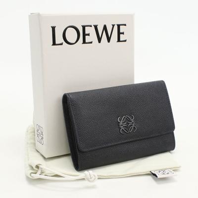 【極上良品】ロエベ⭐LOEWE【アナグラム】ブラック Wホック ２つ折り財布 LOEWE レディース二つ折り財布｜財布｜ファッション おすすめ人気商品