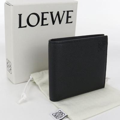 美品✨LOEWE ロエベ バイフォールド ウォレット 二つ折り 財布 折財布 ロエベバイフォールド ウォレット ブラック メンズ レザー 二つ折り
