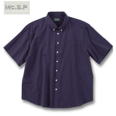大きいサイズ メンズ Mc.S.P 刺し子チェック B.D 半袖シャツ 3L 4L 5L