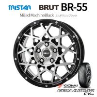 TRISTAR BRUT トライスター ブルート BR-55 デリカD5 6.5J-16 +35 5H114.3 ミルドマシンブラック &amp; ヨコハマ ジオランダー CV G058 225/70R16 | ビッグラン市毛ヤフーショップ