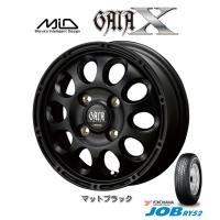 マルカサービス MiD GAIA X ガイヤ クロス 軽トラック 軽バン 4.0J-12 +42 4H100 マットブラック &amp; ヨコハマ JOB RY52 145R12 6PR | ビッグラン市毛ヤフーショップ