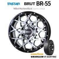 TRISTAR BRUT トライスター ブルート BR-55 150プラド 8.0J-18 +20 6H139.7 ミルドマシンブラック &amp; グッドイヤー ラングラー AT SilentTrac 265/60R18 | ビッグラン市毛Yahoo!店