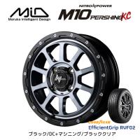 MiD ナイトロパワー M10 PERSHING KC 軽自動車 5.0J-15 +45 4H100 ブラック/DC +マシニング/ ブラッククリア &amp; グッドイヤー E-Grip RVF02 165/60R15 | ビッグラン市毛Yahoo!店