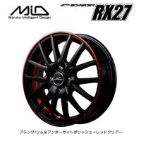 マルカサービス SCHNEIDER シュナイダー RX27 4.0J-12 +42 4H100 ブラック/リム&amp;アンダーカットポリッシュ＋レッドクリアー お得な４本SET 送料無料 | ビッグラン市毛Yahoo!店