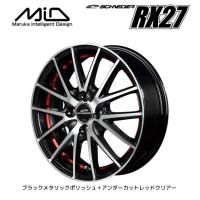 マルカサービス SCHNEIDER シュナイダー RX27 4.0J-12 +42 4H100 ブラックメタリックポリッシュ＋アンダーカットレッドクリアー お得な４本SET 送料無料 | ビッグラン市毛Yahoo!店