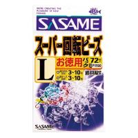 ササメ P1150 道具屋 お徳用スーパー回転ビーズ 透明 M 72個入 仕掛け 釣具 釣り つり | バイクマン 2号店