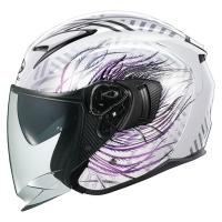 OGK EXCEED-2 PLUME(エクシード2 プルーム) ジェット ヘルメット ホワイトパープル XS(54-55cm) JIS規格 オープンフェイス バイク/二輪車用 カブト Kabuto | バイクマン