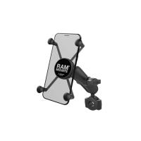 ラムマウント RAM-B-408-75-1-UN10U Xグリップ(M)＆バーマウントベース(M)セット(標準アーム) φ19.05-25.4mm対応 ブラック 1インチボール 1個入り スマホ | バイクマン