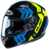 RSタイチ HJH212 CS-15 マーシャル フルフェイスヘルメット ブラック/ブルー/イエロー Mサイズ ヘルメット ツーリング 通勤通学 HJH212BK21M | バイクマン