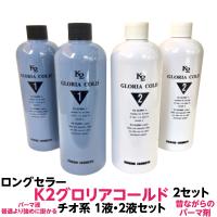 パーマ液 普通より強めに掛かる K2グロリアコールド ルノン チオ系 １液・２液セット 二浴式 5人用 各400g 医薬部外品 業務用 2セット | 有限会社美プロ