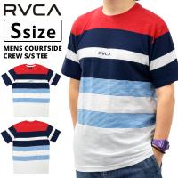 ルーカ メンズ トップス RVCA AJ041307 COURTSIDE CREW S/S TEE | 半袖 ボーダー 夏 クルーネック シンプル マリン 男性 お洒落 スポーティ かっこいい | BIRIGO