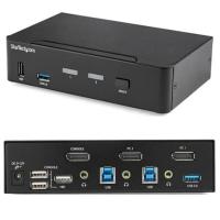 KVMスイッチ StarTech.com 2ポート DisplayPort 1.2/USB 3.0ハブ/オーディオ 4K60Hz CPU切替器 SV231DPU34K | ビット・エイOnline Shop