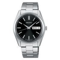 セイコーセレクション メンズ 腕時計 電池式クオーツ時計 SEIKO SBTH011 030  DAY DATE ブラック 10気圧防水 電池駆動 薄型 シンプル スタンダード 実用的 | 名入れペア&レディース時計 BLESSYOU