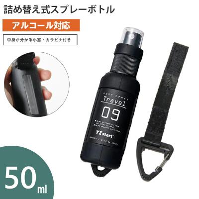 アルコールスプレー おしゃれ 50ml 携帯用 カラビナ ミニ ミニボトル