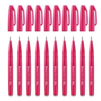 ぺんてる 筆タッチ サインペン SES15C-B2 バーガンディ 10本 | BLSグループ