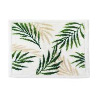 オカ(OKA) 浴室足ふきマット ホワイト 約40cm×55cm 乾度良好バスマット パームリーフ (吸水 速乾) 日本製 | Blue Hawaii