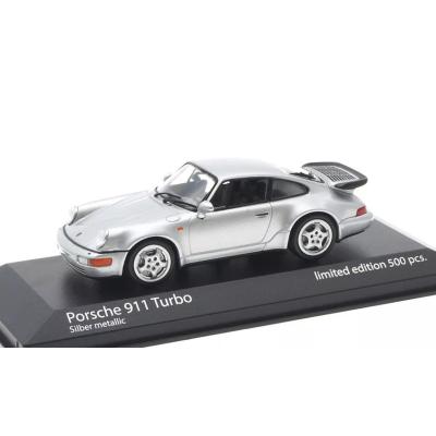 ミニチャンプス 1/43 ポルシェ 911 (964) ターボ 1990 シルバー 