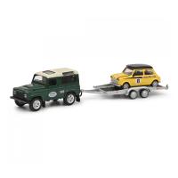 シュコー 1/64 ランドローバー  ディフェンダー 90 + トレーラー + ミニ クーパー Schuco LAND ROVER MINI TRAILER ミニカー | BLUGREY(ブラグレー)モデルカーショップ