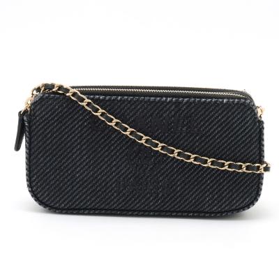 シャネル 長財布 ツイード ドーヴィル ラウンドファスナー レディース ブラック CHANEL 並行輸入 シャネル 長財布(ラウンドファスナー