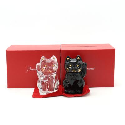 Baccarat バカラ まねきねこ 招き猫 ミッドナイト 座布団有り まねき猫 ミッドナイト（2607787） | Baccarat/バカラ