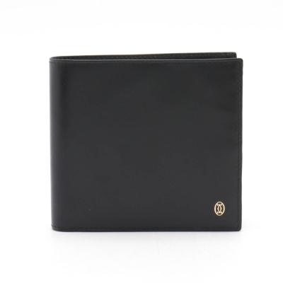 美品　Cartier カルティエ パシャ レザー 二つ折り 長財布 ブラック Cartier カルティエ パシャ 長財布 二つ折り レザー ストライプ