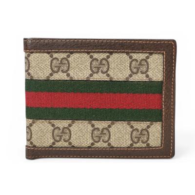 グッチ 二つ折り財布 シェリーライン インターロッキング 金具 レッド レザー GUCCI（グッチ） 極 美品 オールドグッチ ヴィンテージ シェリーライン